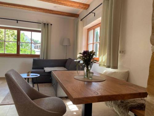 Χώρος καθιστικού στο Ferienwohnung Lindenblüte