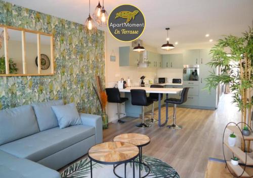 Appartement 1 chambre ambiance tropicale - centre de Bourbourg, terrasse privée