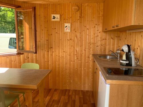 Η κουζίνα ή μικρή κουζίνα στο Le Gland - Cabane isolée au bord de l'eau & pêche