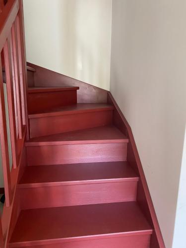 a set of stairs in a room at La Jura in Podlesice