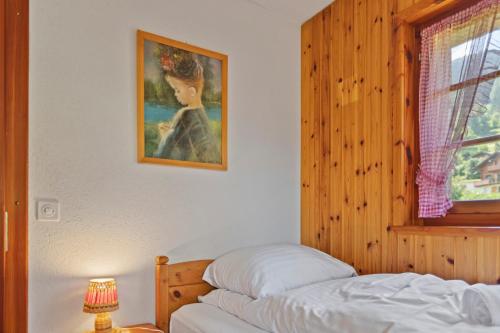 Postel nebo postele na pokoji v ubytování Sauna, nature & parking privé - Vercorin, 10 pers