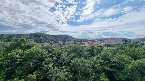 a view of a city with trees under a cloudy sky at Apto Lindo, Shopping Jardim Norte, 2 Batalhão PM in Juiz de Fora