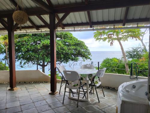 La maison bleue pieds dans l'eau