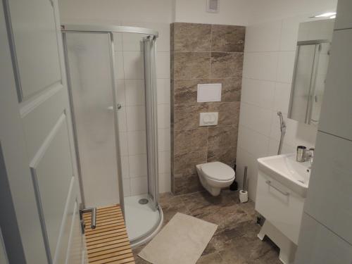 Koupelna v ubytování Apartmány Hlohovec