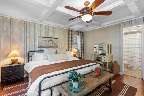 a bedroom with a bed and a ceiling fan at 3- Chickamauga Suite in Lookout Mountain