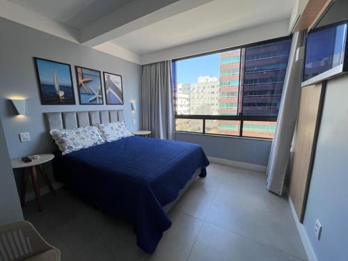 Postel nebo postele na pokoji v ubytování Cobertura Duplex Vista para o Mar e Serra