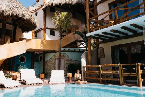 Bazén v ubytování Casa Las Tortugas Petit Beach Hotel & Spa nebo v jeho okolí