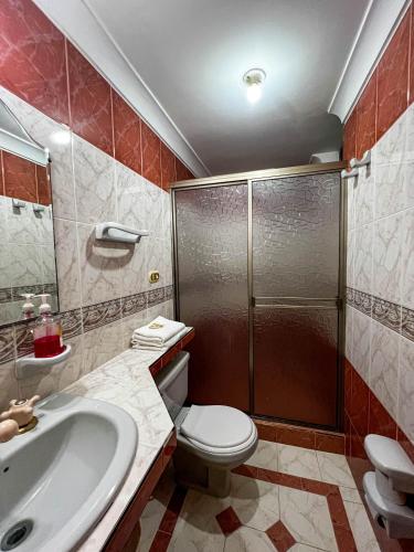 Koupelna v ubytování Gran Hotel Cali