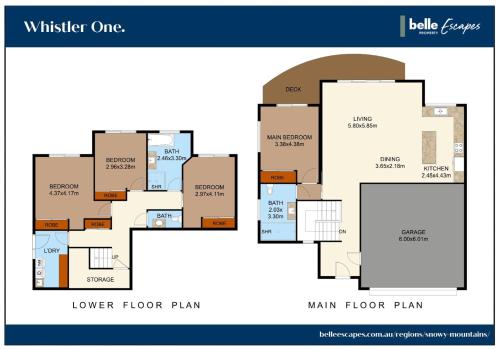 a floor plan of a house at Whistler 1 in Jindabyne