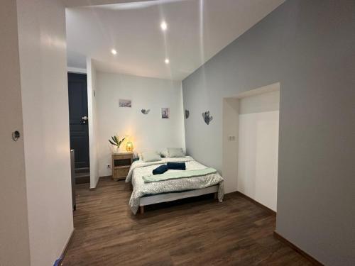 a bedroom with a bed in a white room at Cosy Pétunia - T2 - Centre ville in Pau