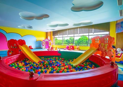a childs play room with a large pool of balls at Grand Sultan Tea Resort & Golf in Sreemangal