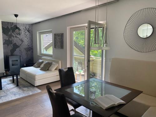 Χώρος καθιστικού στο Efeunest - Stilvolles Apartment mit Balkon