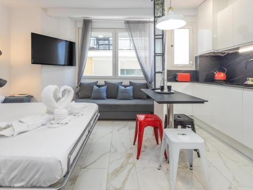 Кровать или кровати в номере Winahost Apartamento Blanes