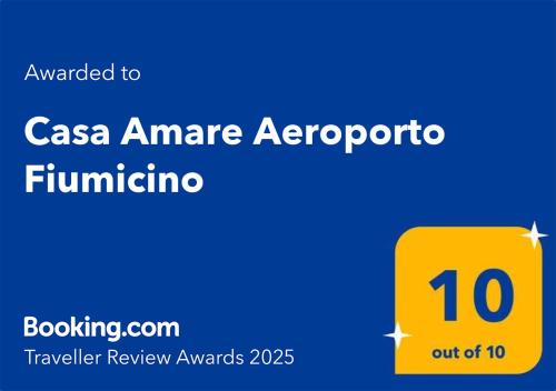 a yellow square with the words caasanca american aeroprotechnico at Casa Amare Aeroporto Fiumicino in Focene