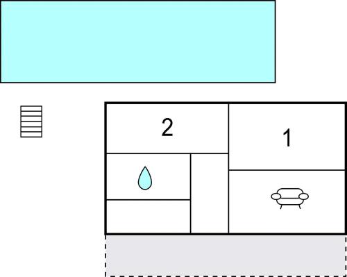 an image of a block diagram of a building at 2 Bedroom Gorgeous Home In Vò Euganeo in Boccon