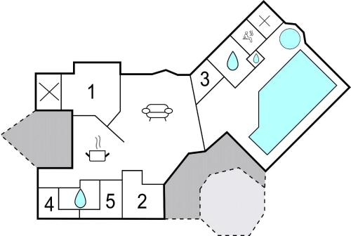 an illustration of a floor plan of a house at Poolhaus 1 In Hohendorf in Hohendorf