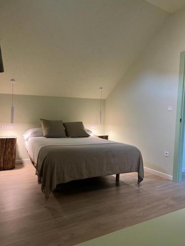 a bedroom with a large bed in a room at Mamavira Hospedaje in Meaño