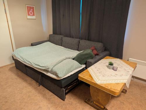Postel nebo postele na pokoji v ubytování Leilighet ved Langfjorden, Kirkenes.