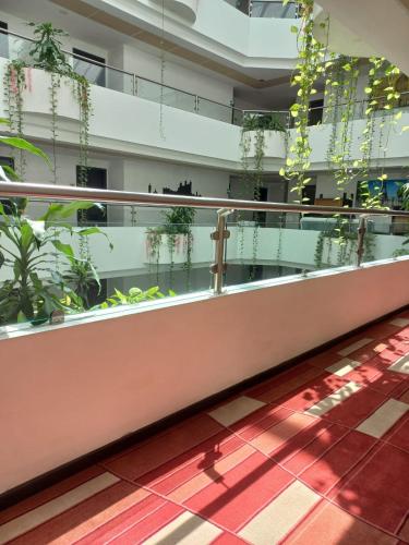 arium of a building with plants on the ceilings at Paris FC Hotel in Poza Rica de Hidalgo