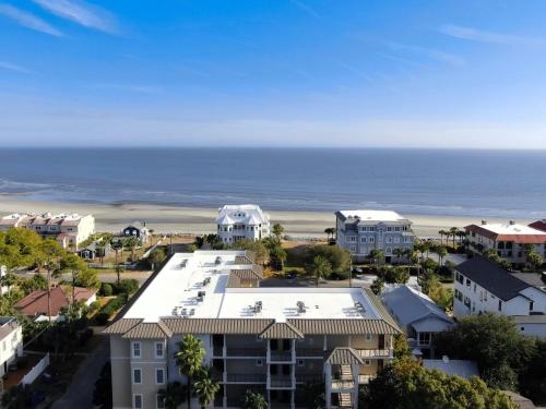 an aerial view of a resort with the ocean at Sea Gate #102 in Saint Simons Island