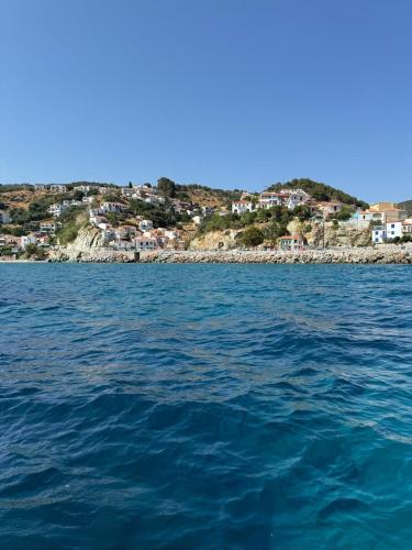 a view of the ocean from the water at Captain's House in Plomarion