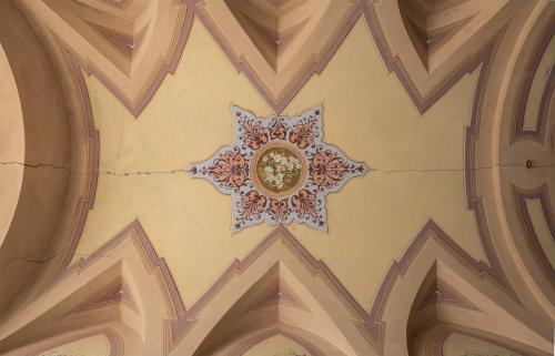 a ceiling of a building with a painting on it at Palazzo Caputo in Nardò