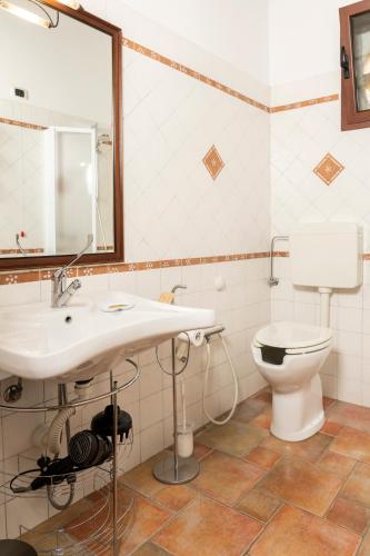 a bathroom with a sink and a toilet at B&B Casale Ansamagi Relax & Pool in Genzano di Roma