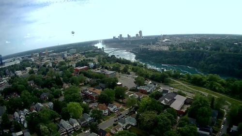 an aerial view of a city and a river at 7 Bedroom House! Walk to Niagara Falls! New Whole House in Niagara Falls