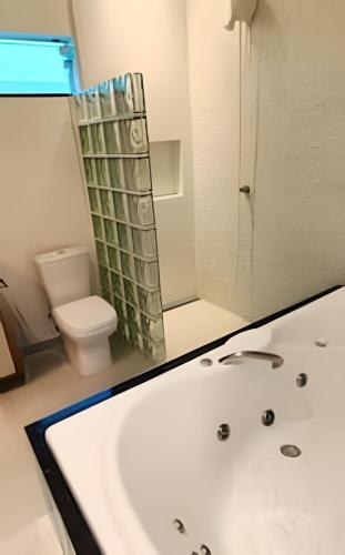 Ένα μπάνιο στο Casa com PiSCiNA e BANHEiRA no Centro de Joinville