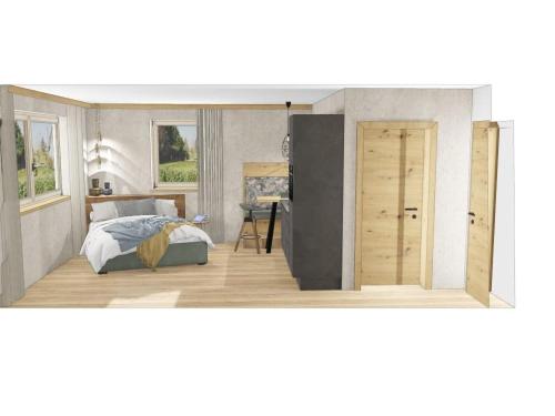 Una cama o camas en una habitación de Haus Martinus