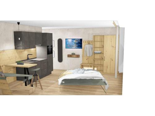 Una cama o camas en una habitación de Haus Martinus