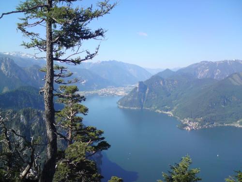 a view of a lake in the mountains at Bernhard Schmidt-Gasse in Gmunden