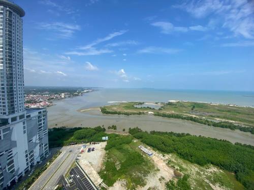an aerial view of a river from a building at Imperio Residence Melaka by Jeffery Lam Home Management in Melaka