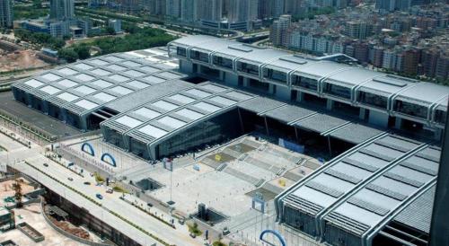 an aerial view of a large building in a city at Golden Central Hotel Shenzhen in Shenzhen