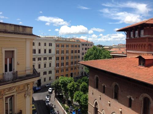 an aerial view of a city street with buildings at Roma Veneto Relais in Rome