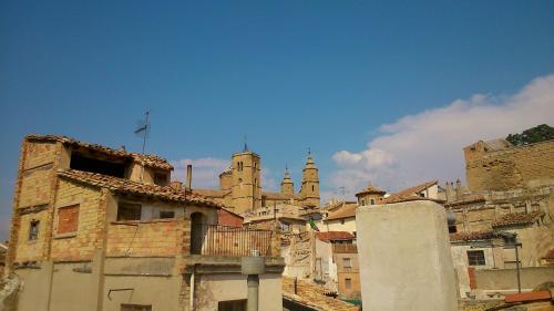 a view of an old city with buildings at Luna11 in Alcañiz