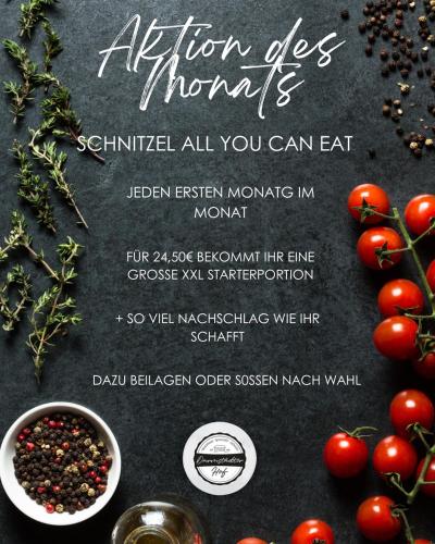 a flyer with tomatoes and a bowl of spices at Darmstädter Hof in Mainz