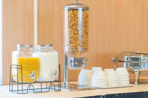 a food processor filled with food on a counter at Donghae Gloria Hotel in Donghae