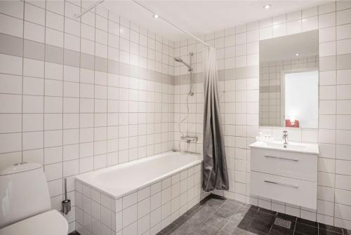 Koupelna v ubytování Hotel Ringkøbing