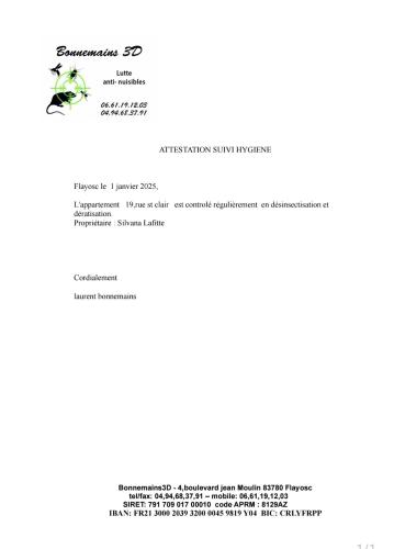 une capture d'écran d'une page d'un site web avec un document dans l'établissement Charmant appartement lumineux, à Draguignan