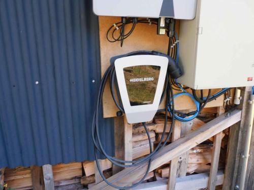a device is hooked up to a wall with wires at Apartment in Blankenstein 3167 in Blankenstein