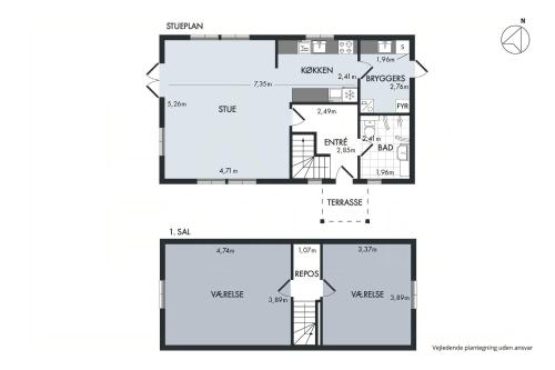 a floor plan of a house at Guest House By Lake And Forest in Nakskov
