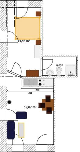 a floor plan of a house at Appartementhaus Schleiblick in Kappeln