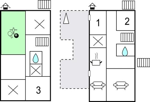 two diagrams of a building with at 3 Bedroom Cozy Home In Karlshamn in Karlshamn