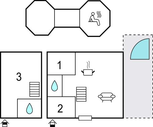 a block diagram of a house with different views at Stunning Home In Huskvarna With Kitchen in Huskvarna