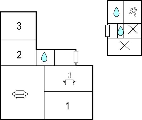 a block diagram of a block diagram of a house at 3 Bedroom Amazing Home In Torsås in Torsås