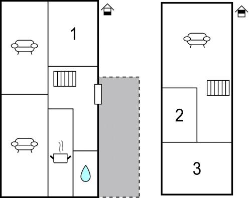two diagrams showing the phases of a building at Gorgeous Home In Degerhamn With Kitchen in Degerhamn