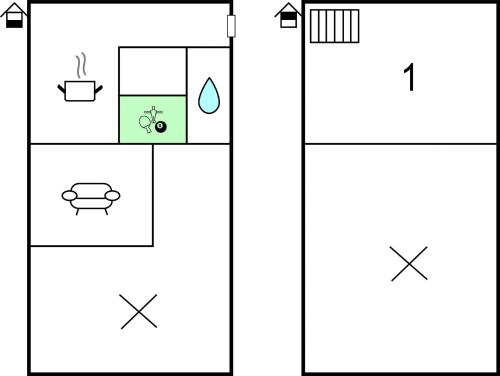 two versions of a diagram of a house at Awesome Apartment In Grythyttan in Grythyttan