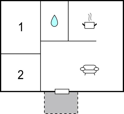 a block diagram of a cup of coffee and a cupcake at 2 Bedroom Stunning Home In Sysslebäck in Sysslebäck