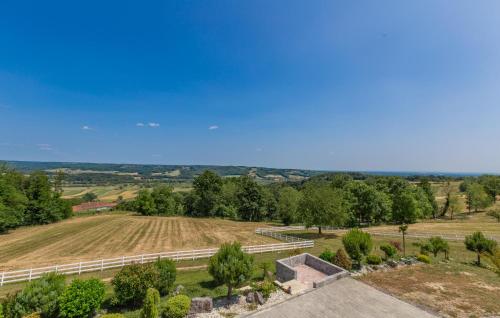 an aerial view of a farm with a field at Stunning Apartment In Rogasovci in Rogašovci
